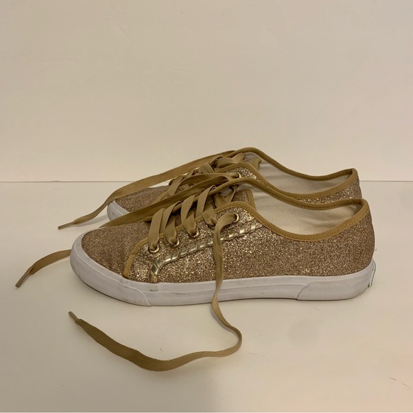 Jack Rogers Carter glitter gold/metallic sneaker size 7.5 - Picture 5 of 7